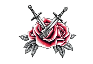 broken sword through a rose tattoo idea