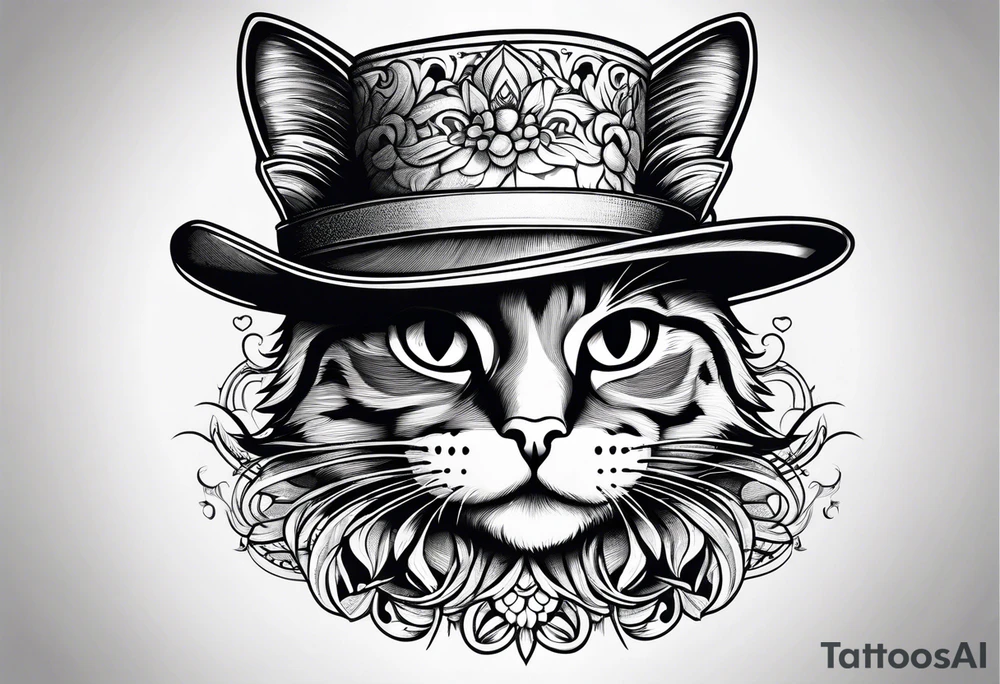 Hat on cat tattoo idea