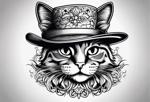 Hat on cat tattoo idea