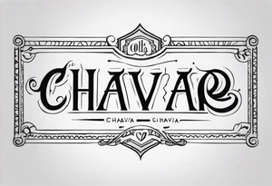 Arm sleeve with old-school cursive letters
With the text “ChavaJr” just the text tattoo idea