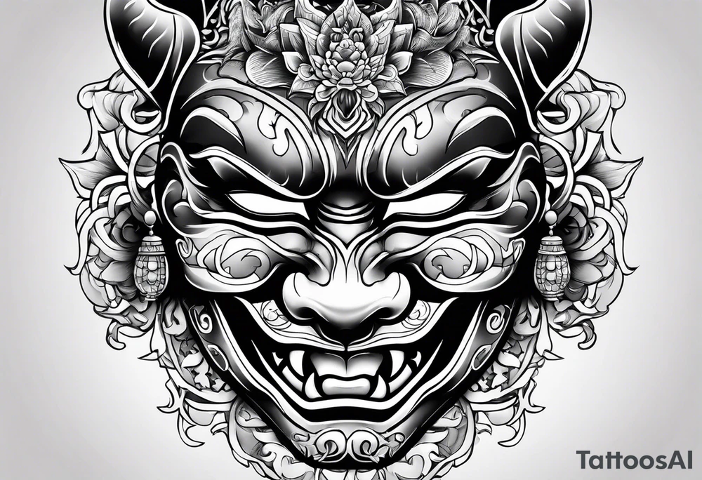hannya mask tattoo idea