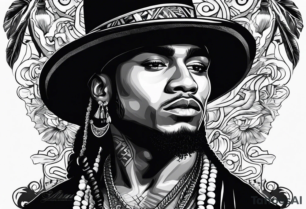 The name Ozuna with a hat tattoo idea