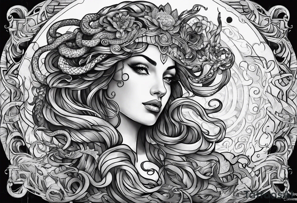 Medusa long tattoo idea