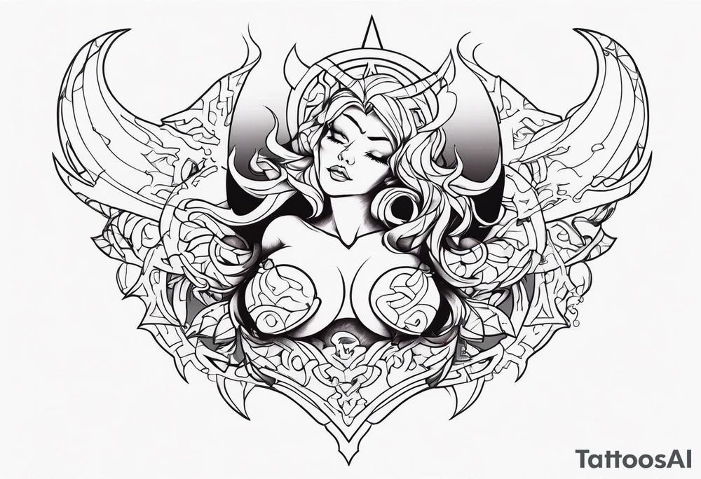 underboob tattoo demon tattoo idea