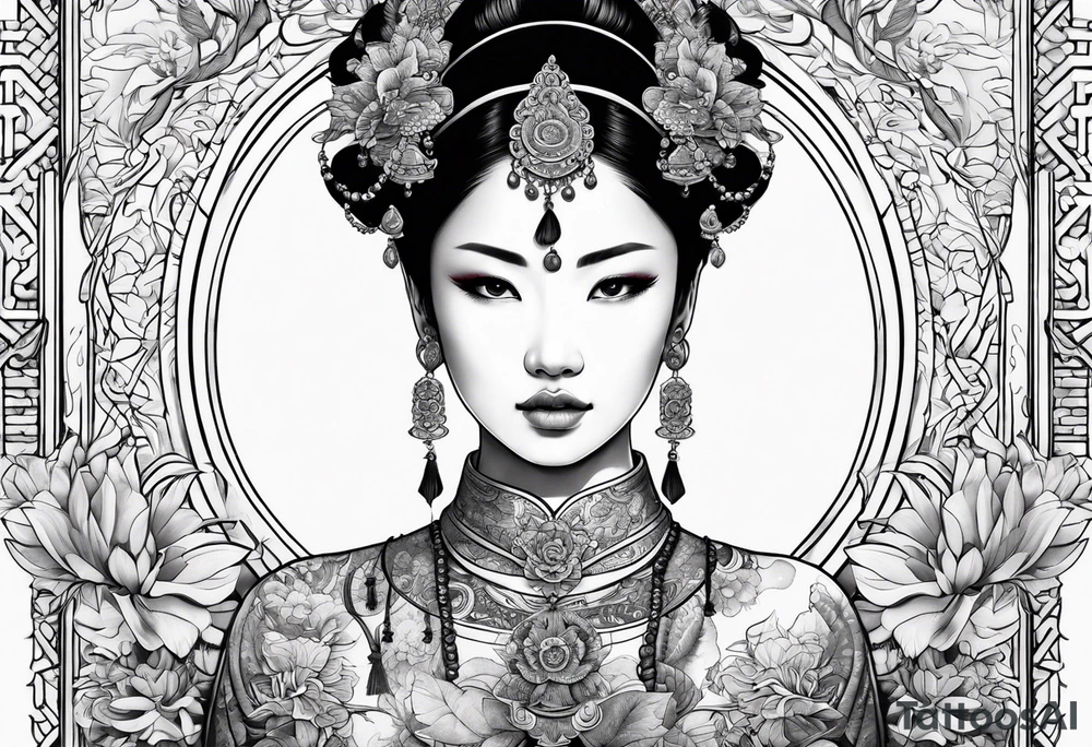 Asian woman tattoo idea