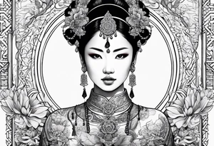 Asian woman tattoo idea