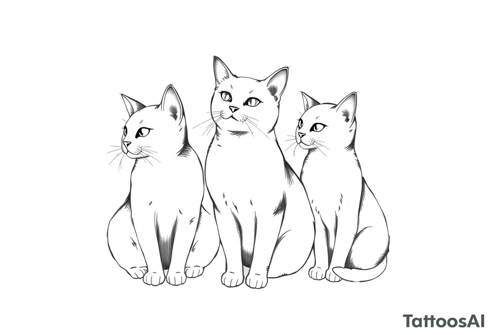 three cats tattoo idea