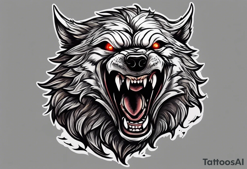 leaping werewolf tattoo idea