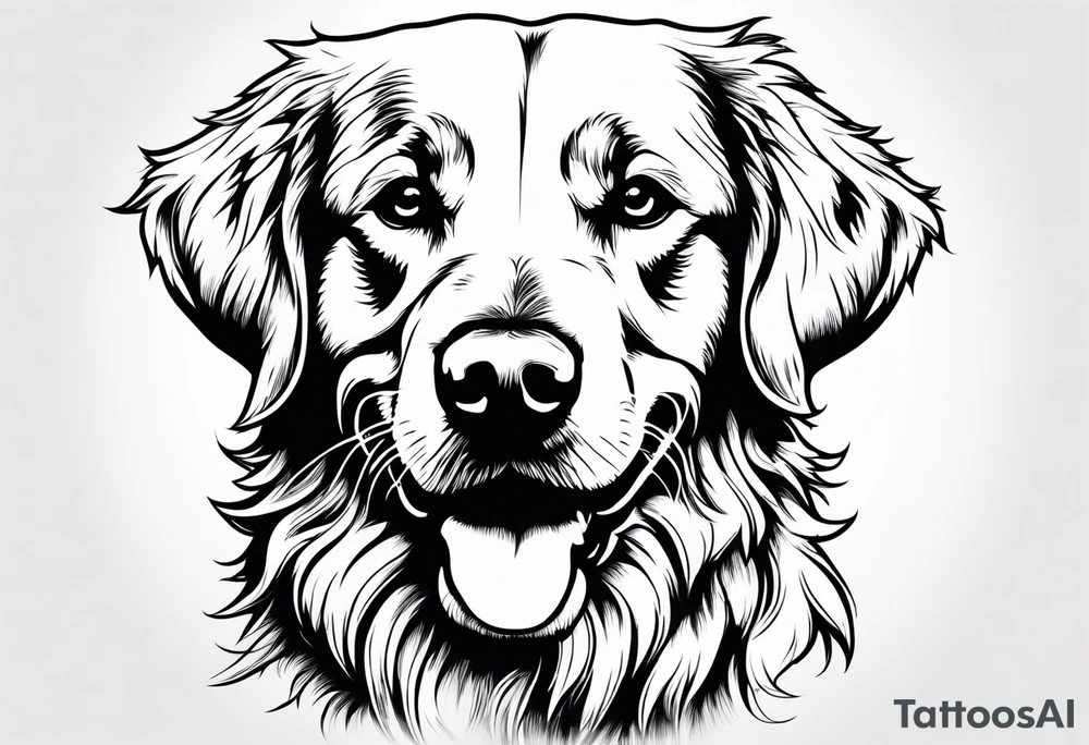 maple leaf, golden retriever tattoo idea