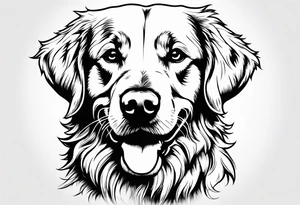 maple leaf, golden retriever tattoo idea