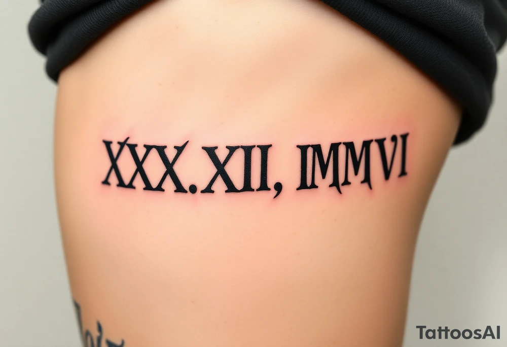 XXX.XII.MMVI gothic style for men with japanese touch tattoo idea
