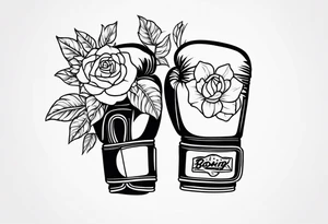boxing gloves and flowers tattoo idea