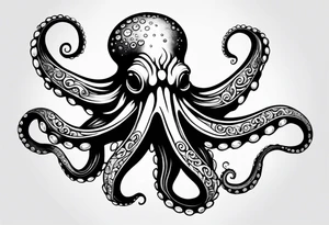 Photo Realism Octopus sketch tattoo idea