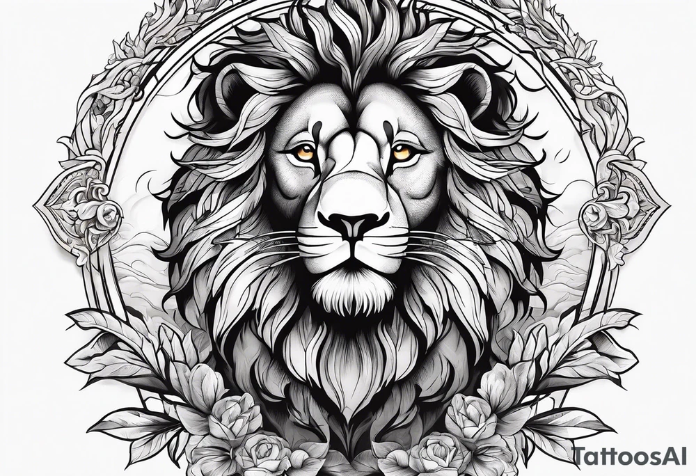 The lion and the lamb with the crusifiction tattoo idea