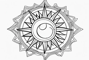 Feminine and simple sun tattoo idea