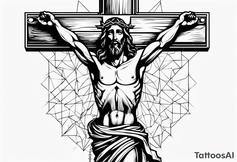 Jesus Christ hanging on a cross tattoo idea