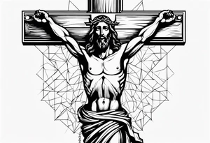 Jesus Christ hanging on a cross tattoo idea