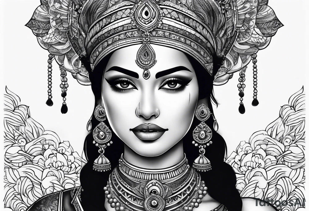 indian woman tattoo idea
