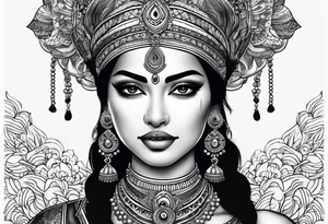 indian woman tattoo idea