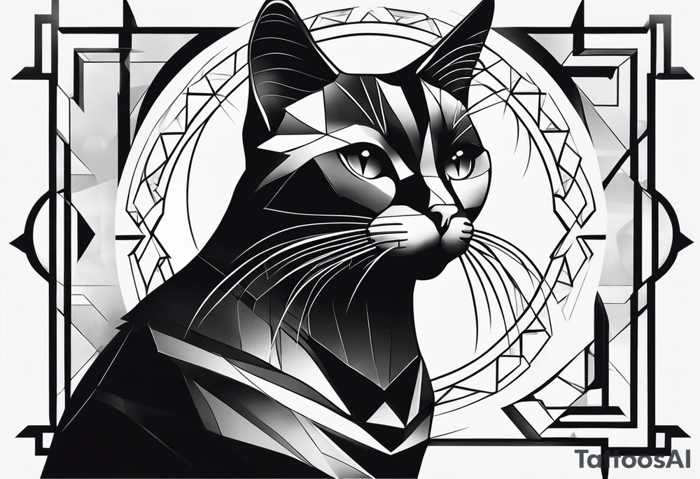 Black cat tattoo idea