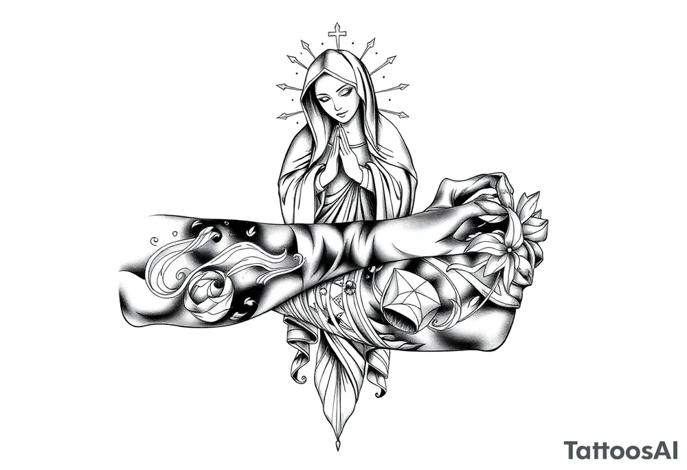 Mexican gang virgin mary tattoo idea