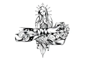 Mexican gang virgin mary tattoo idea