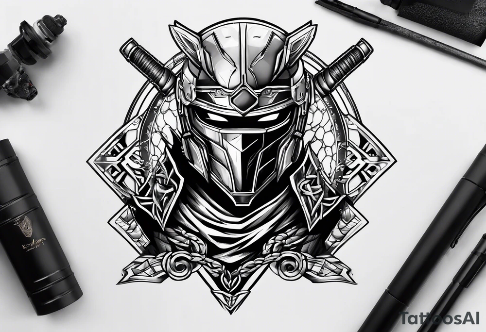 Robot ninja warrior tattoo idea