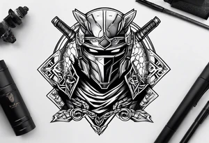 Robot ninja warrior tattoo idea