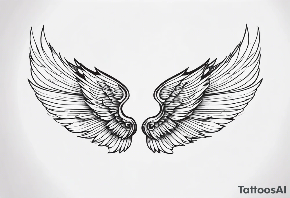 Dark half angel wing tattoo idea