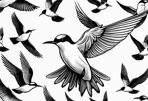 20 Silhouettes of an Arctic Tern flying tattoo idea