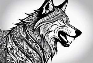 Alpha wolf tattoo idea