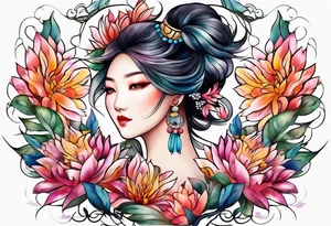 Chinese symbol strength aster love mother tattoo idea