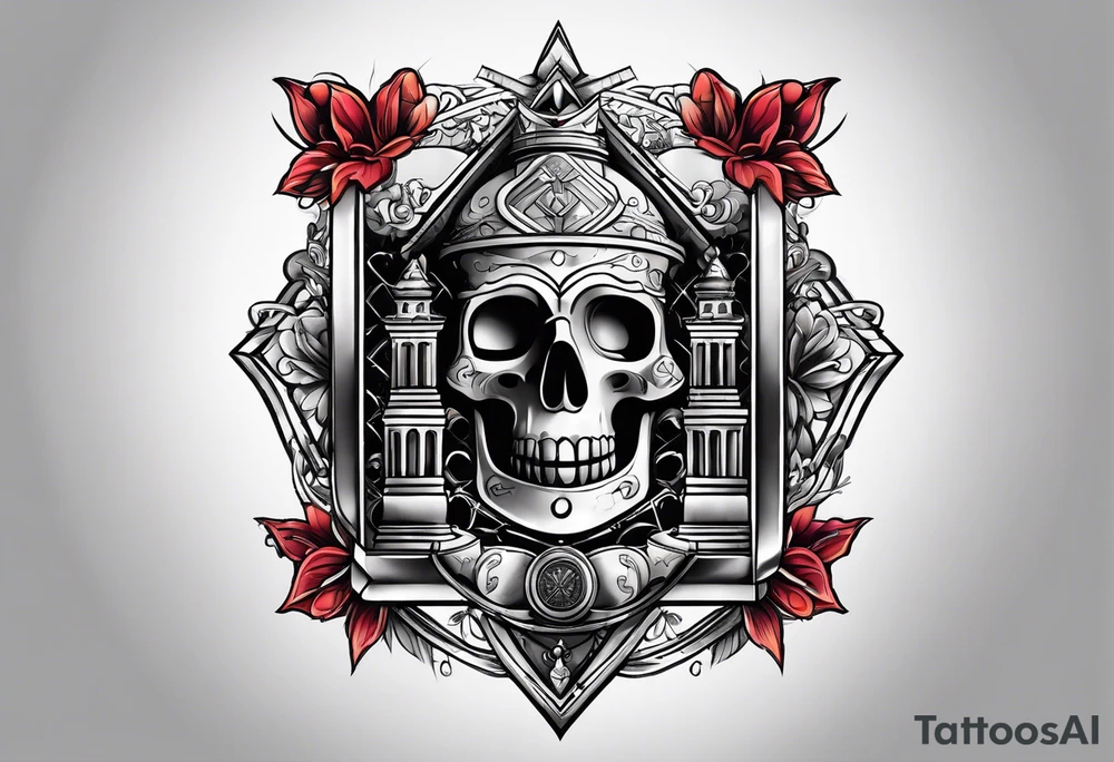 free masonry symbol , rectangle tattoo idea