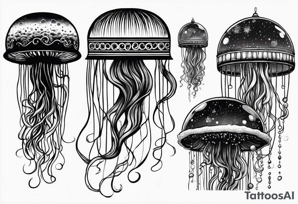 Jellyfish that consumes everything it encounters and send it to the void. It has the milky way in its bell tattoo idea