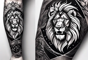 Sleeve tattoo angry lion tattoo idea