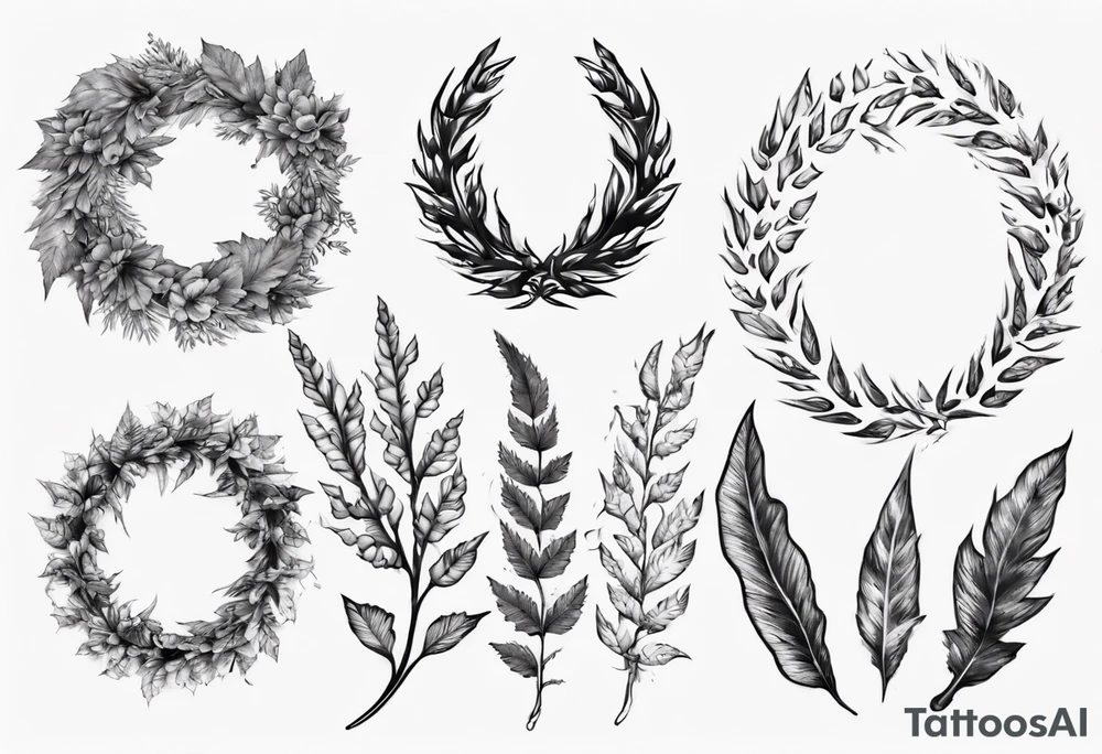 Berserk brand wreath leaves tattoo idea