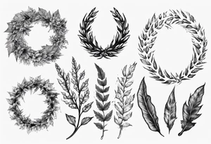 Berserk brand wreath leaves tattoo idea