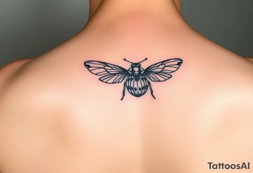 Ladybug flying tattoo idea