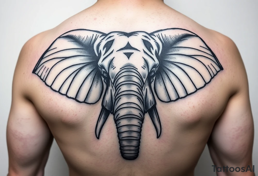 elephant head tattoo idea