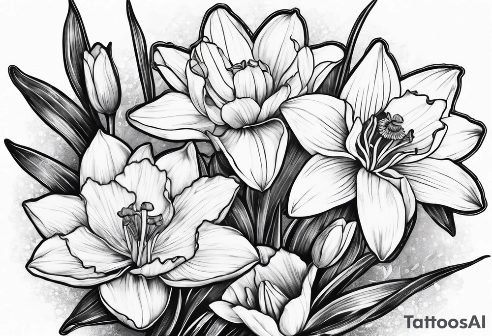 Daffodil and water Lilly tattoo idea