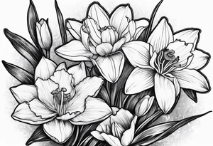 Daffodil and water Lilly tattoo idea