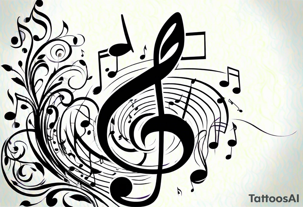 music notes tattoo idea