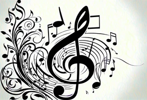 music notes tattoo idea