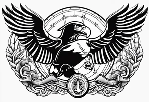 Usmc eagle globe and anchor American flag tattoo idea