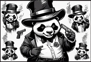 gangster panda angry

smoking and pointing a gun wearing hat tattoo idea