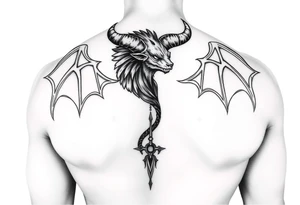 Joshua Esquivel/capricorn/strong and demonic full back  and body tattoo idea