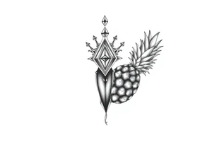 Pubic crown diamond vagina and anus pineapple tattoo idea