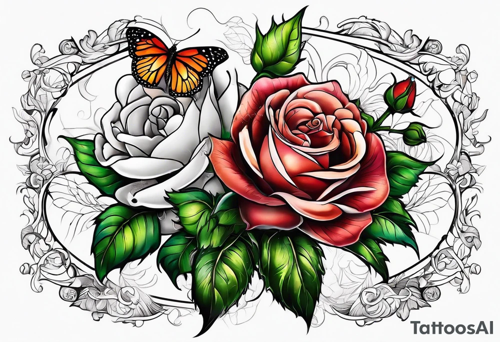 flower rose , sunflower, animal tattoo idea
