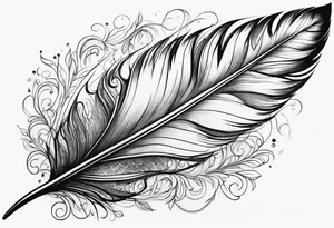 Feather with intricate details tattoo idea