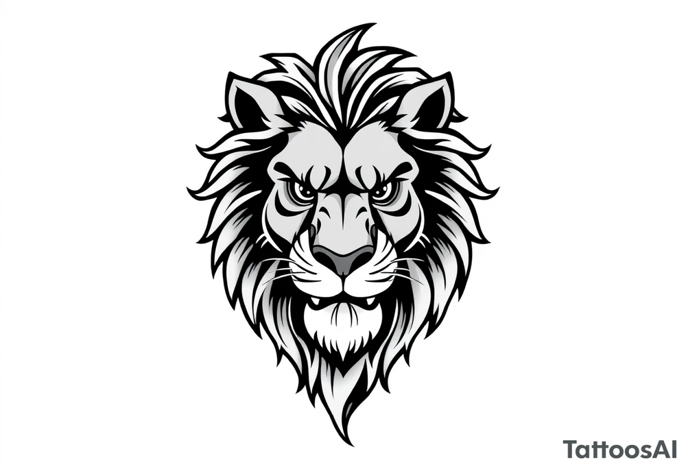 powerful majestic lion, close-up tattoo idea